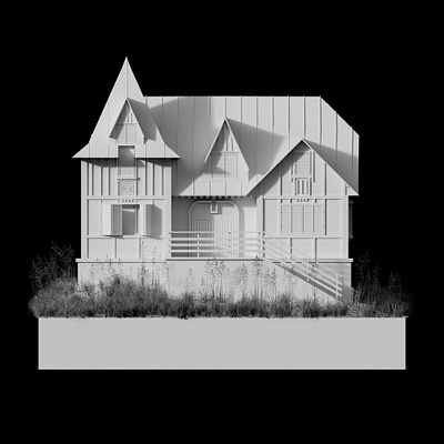 Black and white render 3d architecture blender cycle render design illustration isometric low poly photoshop