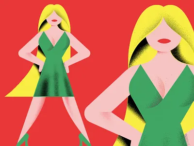 She means business! editorial illustration geometric illustration texture