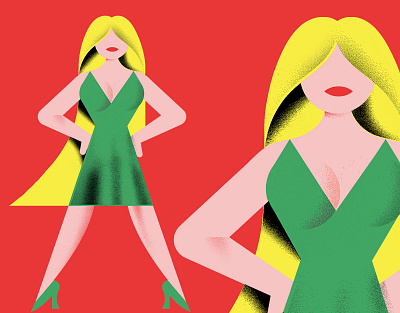 She means business! editorial illustration geometric illustration texture
