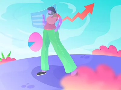 analysis data illustration analysis chart cryptocurrency design diagram financial flat holding illustration modern vector web