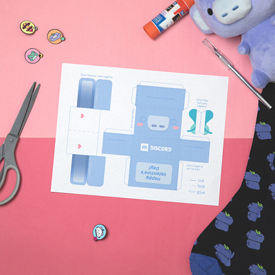 Wumpus Be My Valentines? cutout design discord foldable instagram paper engineering print social media valentine valentines day card valentinesday wumpus