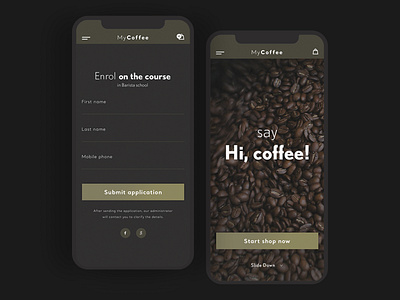 Mycoffee - mobile coffee shop coffee mobile ui ui design web