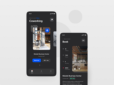 Coworking Mobile App app app design application clean coworking minimal minimalist mobile office platform socialisation socialising work working space zajno