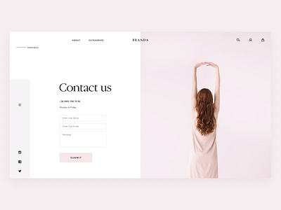 Branda - contact page contact contact form contact page contacts design fashion fashion web fashion website landing ui ui ux ui design uiux web web design webdesign website website concept website design websites