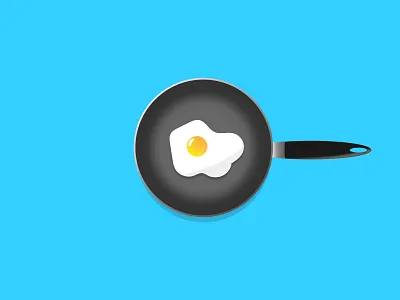 good morning guys.anyone wanna some egg? blue breakfast egg eggs illustration illustrator pan