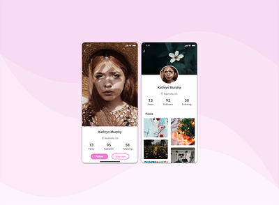 User Profile - Daily UI 006 006 challenge challenge 006 daily 100 challenge daily006 dailyui dailyuichallenge design figma pink profile profile page ui uiux user userprofile ux webdesign