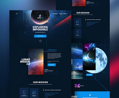 Mission Moon | Web Design 100days100ui animation branding designer flat icon minimal panditinc typography web