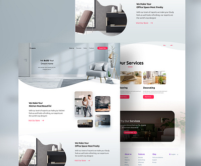 Webpage Design | Interior Design Company 100days100ui branding design minimal panditinc typography ui ux vector web