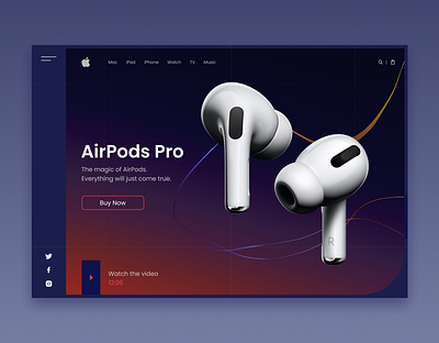 AirPods Pro Concept airport apple apple design design minimal ui ux web