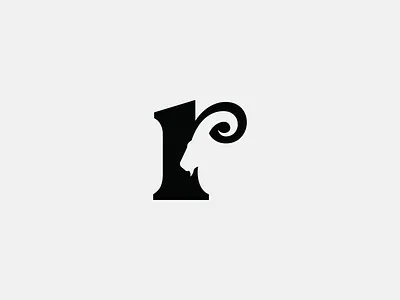 ram animal black branding goat icon letter logo negative space ram simple vector