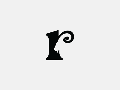 ram animal black branding goat icon letter logo negative space ram simple vector