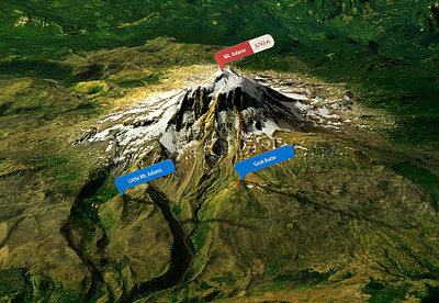 Mount Adams - Photoshop 3D map render 3d 3d map generator heightmap photoshop plugin