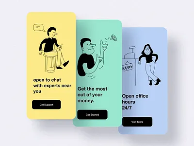 Sass Onboarding Screens 2020 ui trends animation apps apps design login logo onboarding onboarding illustration rkhd saas sass support ui ux visit store