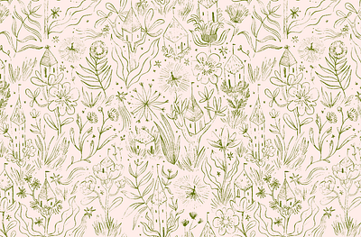 fairy kingdom pattern botanical botanical illustration fairy kingdom patterns repeating pattern