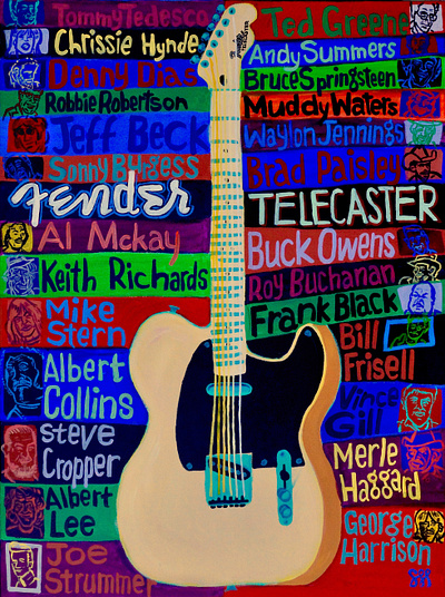 Telecaster Tribute guitar illustraion music strings telecaster tribute