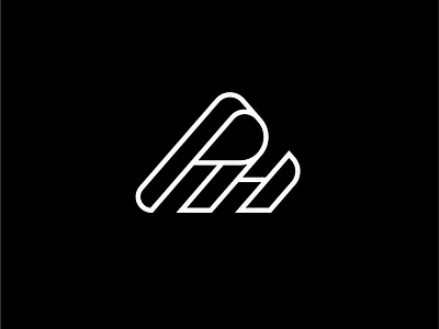 Powder Heart brand identity illustration initials letter lettermark logo logotype minimalist monogram symbol