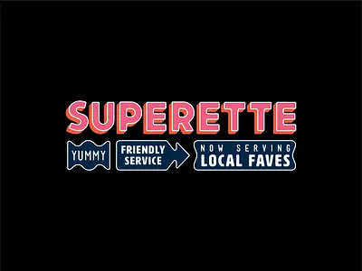 Logo for Superette bodega brand branding foodtruck graphicdesign graphicdesigner illustration illustrator lettering local logo logodesign mark nowserving super superette type vector vectorgraphics yummy