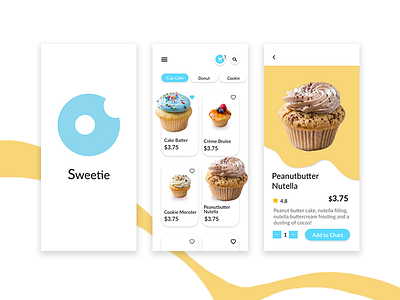 Sweetie - Dessert Application adobe photoshop adobe xd app design design logo logodesign ui user experience user interface design ux