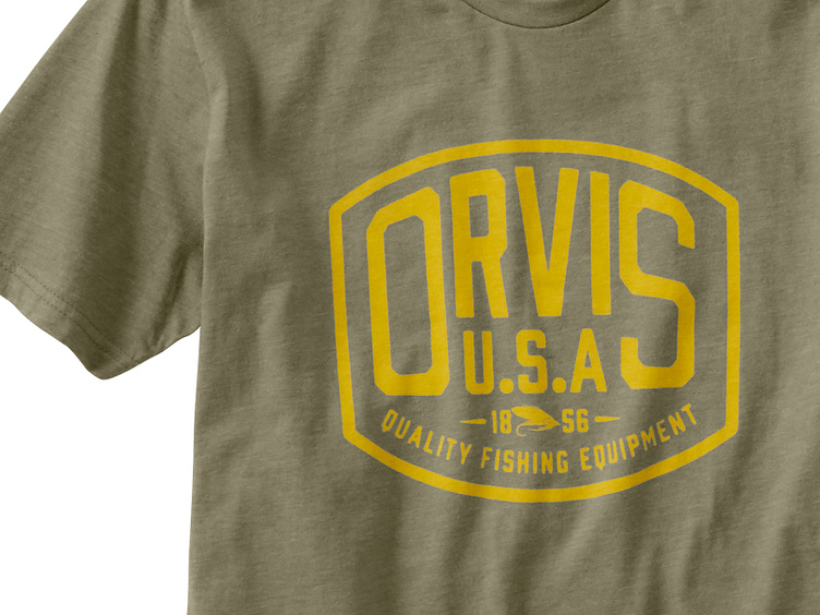 Orvis Badge Logo Tee, yellow