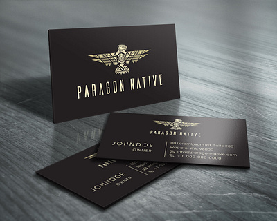 PARAGON NATIVE bird branding businesscard design logo native print