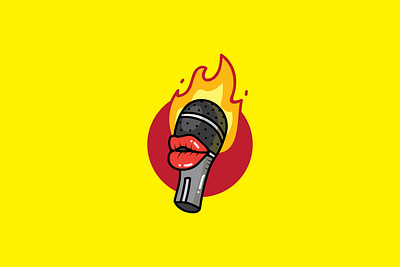 Hot Podcast Logo brand branding character design logo logoground vector