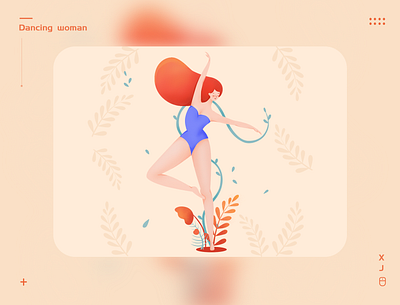 Dancing gir branding design illustration ui