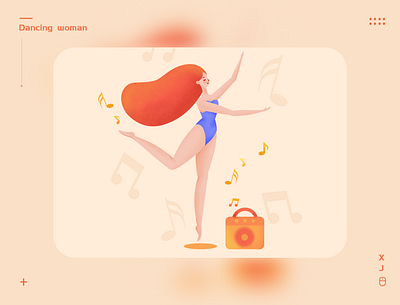 Dancing girl branding design illustration ui