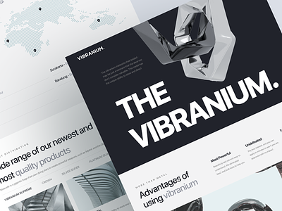 Vibranium - Product Landing Page bold brand branding brutalism clean out of the box outside the box outstanding product product details page product landing page swiss style uidesign user experience userinterface