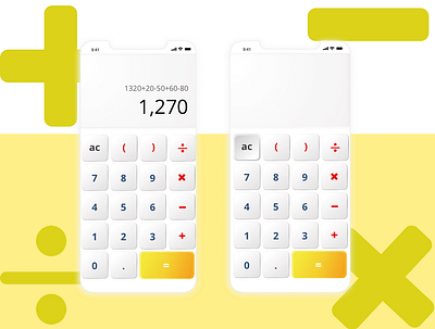 DailyUI - 004 - Calculator daily 100 challenge skeumorphism ui design