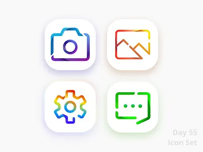 DailyUI - 055 - Icon Set gradient logo gradients graphic design
