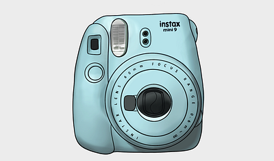 Instax illustration blue instant film instax polaroid teal