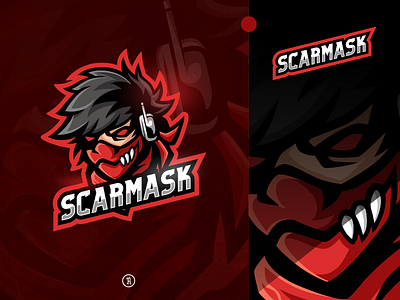 Scarmask art brand cartoon character csgo design esport fang game gamer illustration logo mascot mask ninja scary sport team twitch vector