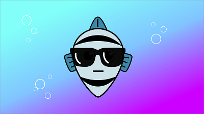 The Mean Guppy gradients illustration logo