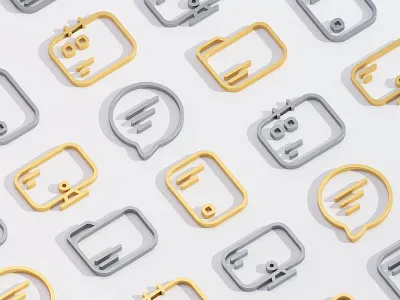 3D Outline Icon 3d 3d art 3d artist 3d ilustration design icon icon set illustration minimal ui ux