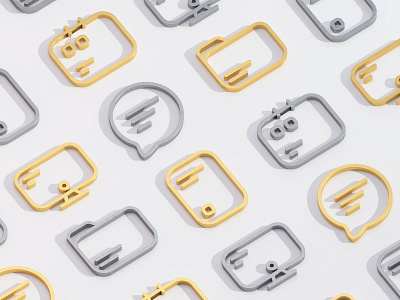 3D Outline Icon 3d 3d art 3d artist 3d ilustration design icon icon set illustration minimal ui ux