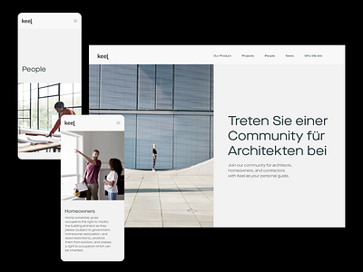Keel — Homepage & People architect architecture branding contractors design desktop home homeowners minimal mobile navigation people responsive ui ux
