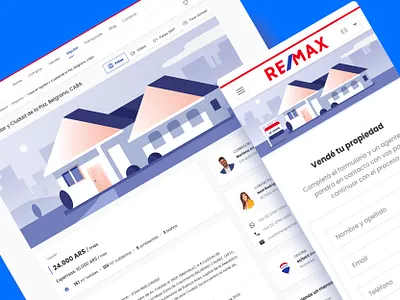 Property detail branding character design design detail flat illustration remax ui ux website