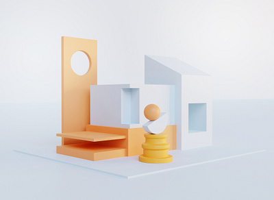 3D Architectural Composition 3d abstract 3d art 3d artist 3d illustration 3d render abstract architecture artwork blender blender 3d composition design illustration interior