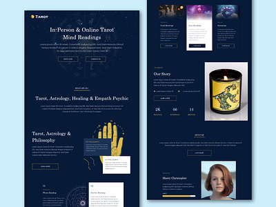 tarot landing page design 3deffect astrology branding card reading dailyui design mind reading minimalism tarot tarot cards ui uiux ux website