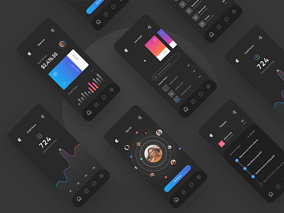 CardX App app app design bank app bank card banking app black chart credit card dark dark app dark ui finance app fintech app gradient graphs mobile mobile app mobile app design