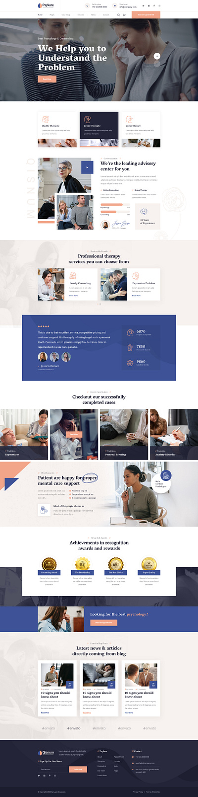 Qisnum - Psychology & Counseling HTML Template clean design flat html web web design