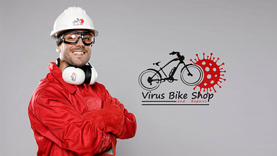 Virus Bike Shop Logo abstract artist artistic branding collectors edition design illustration logo typography vector