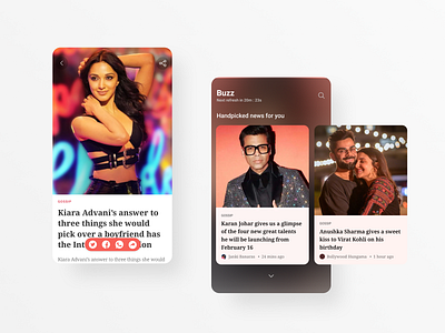 Latest Bollywood news app concept blog blog design blur design movie app news news app newsfeed ui ui design