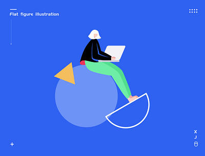 Flat figure illustration branding design illustration interface ui