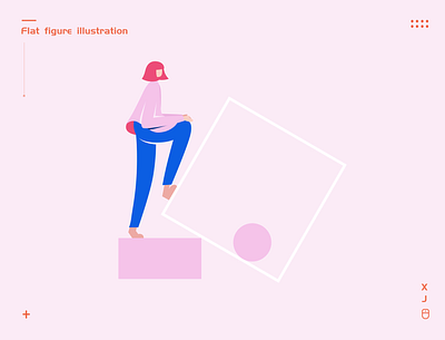 Flat figure illustration app branding design illustration interface liberty typography ui ux