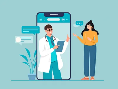 在线问诊- Online consultation design health illustration medical treatment