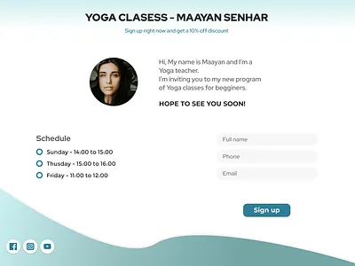 Landing page Yoga classes dailyui design design art designs figma ui ui ux ui. uidesign uiux