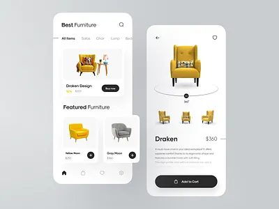 Furniture App app app design clean ui design dribbble best shot ecommerce ecommerce app furniture app furniture shop furniture store ios luxury mobile mobile app mobile ui modern product ui uiux ux
