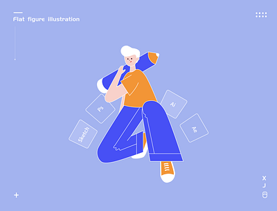 Flat figure illustration 6 app branding design illustration interface startup ui