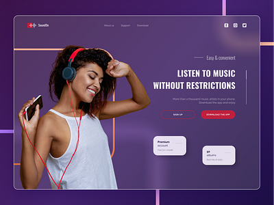 Music app website app concept design figma music ui web webdesign